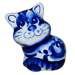 Кот гжель 4.5 см, арт 1061